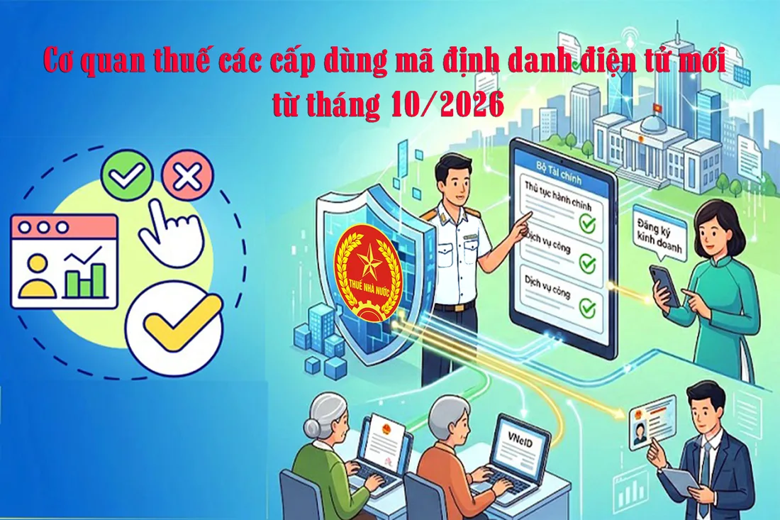 Cơ quan thuế các cấp dùng mã định danh điện tử mới từ tháng 10/2026